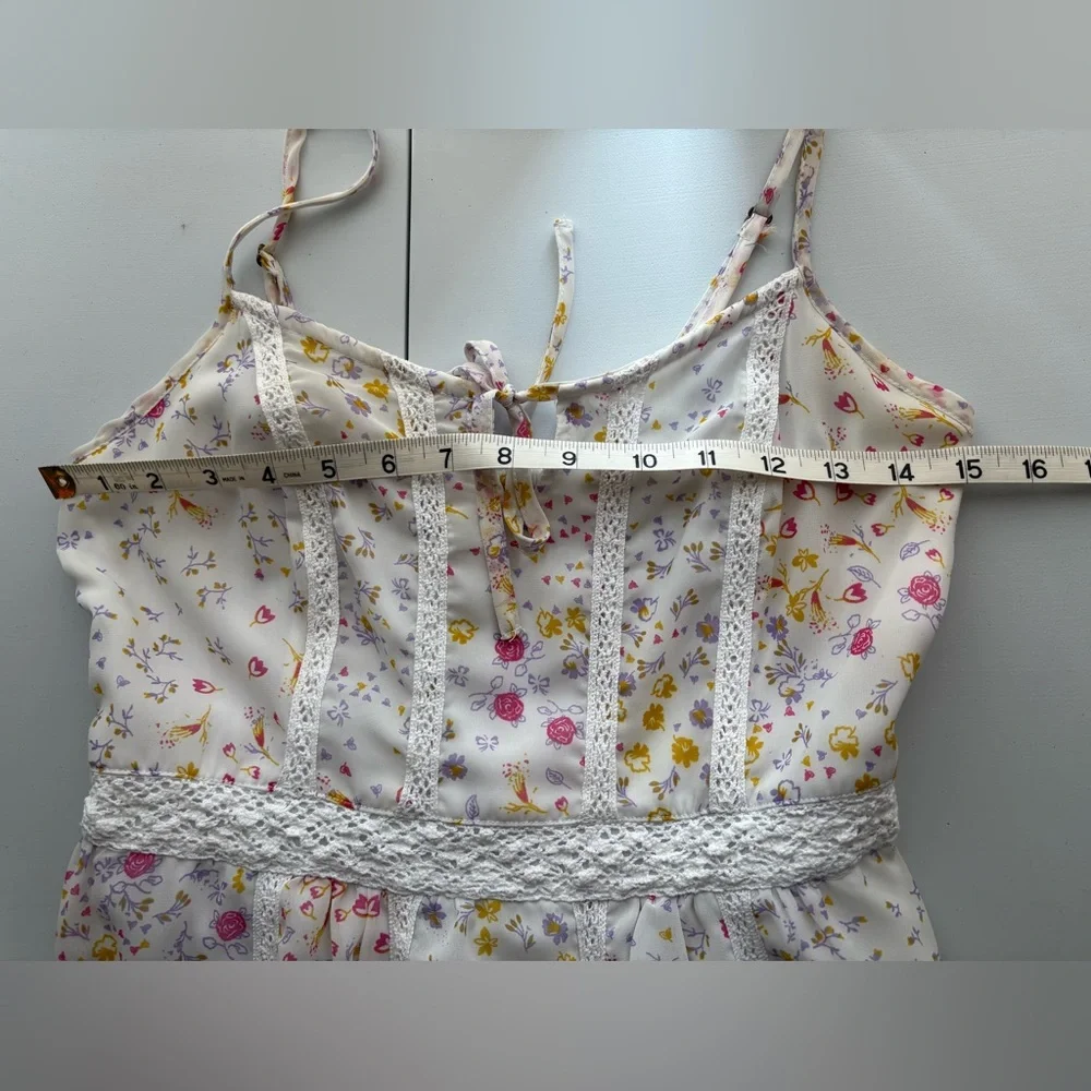 Jessica Simpson Spring Summer Floral Spaghetti Strap Dress Medium Cottagecore - Picture 7 of 8